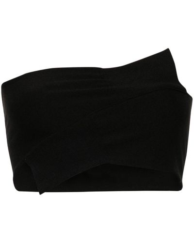 MM6 by Maison Martin Margiela Wrapped-sleeves Jersey Bandeau Top - Black