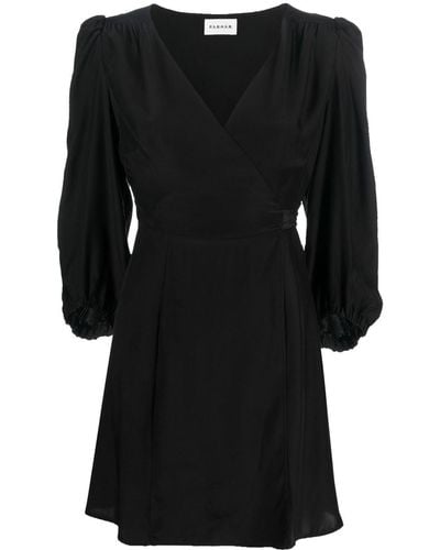 P.A.R.O.S.H. Wrap-style Silk Mini Dress - Black
