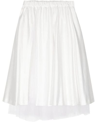 Noir Kei Ninomiya Layered satin skirt - Blanco