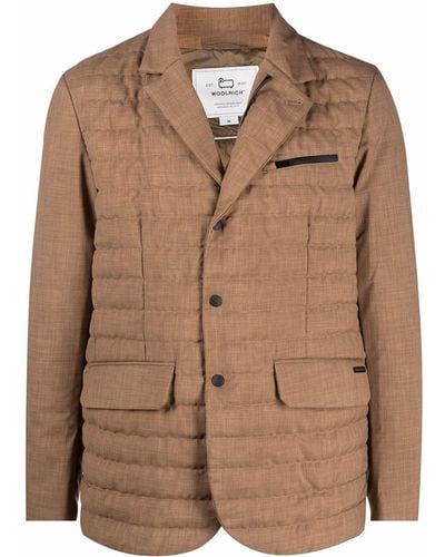 Woolrich Quilted Single-breasted Jacket - Brown