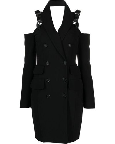 Moschino Vestido tipo blazer con doble botonadura - Negro