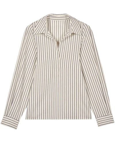 Ba&sh Felicia Striped Cotton-blend Shirt - Natural