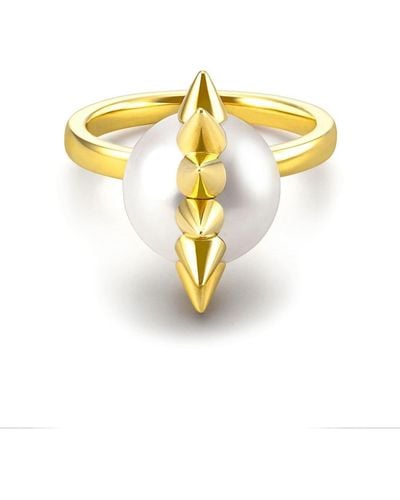 Tasaki 18kt Yellow Gold Collection Line Danger Spike Pearl Ring - Metallic