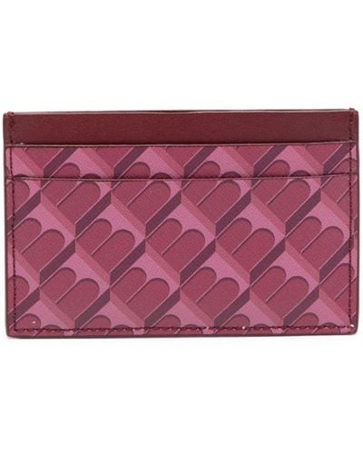 Tammy & Benjamin Geometric-pattern Leather Card Holder - Purple