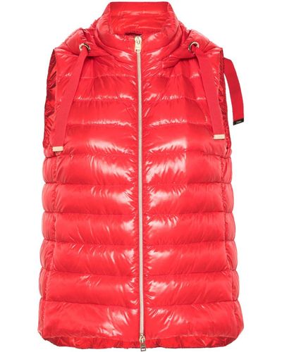 Herno Hooded Padded Gilet - Red