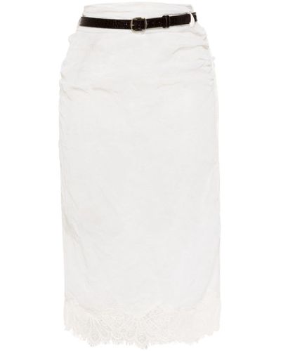 Coperni Belted Organza Midi Skirt - White