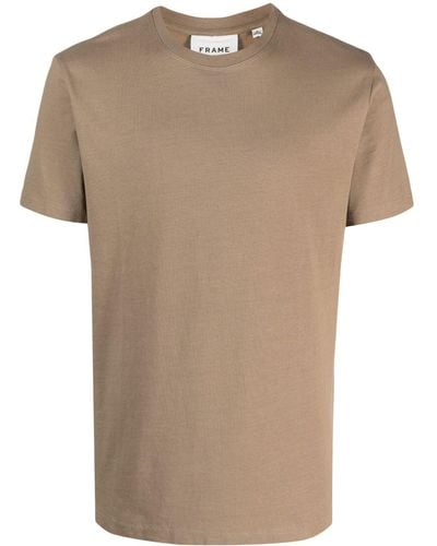 FRAME Round-neck Short-sleeve T-shirt - Natural