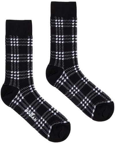 Hogan Checkered Two-tone Socks - Black