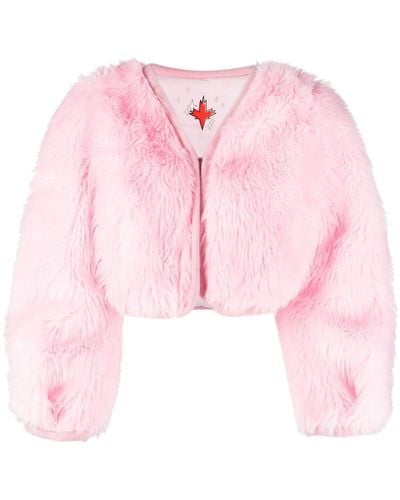 DSquared² Faux-fur Cropped Jacket - Pink