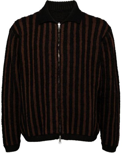Eckhaus Latta Ribbed-knit Cardigan - Black