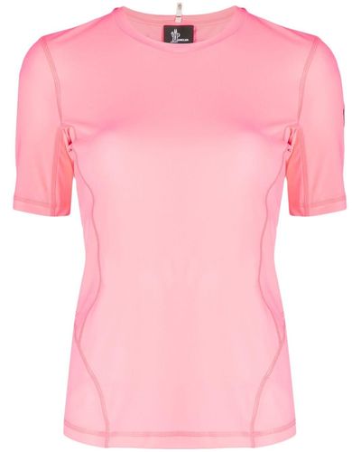 Moncler Activewear Logo-patch T-shirt - Pink