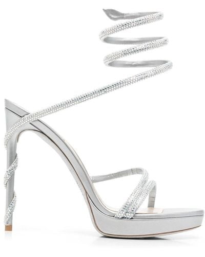Rene Caovilla Margot Crystal-embellished Platform Sandals - White