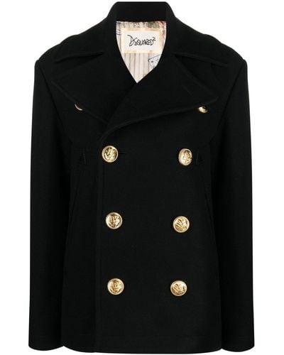 DSquared² Double-breasted Jacket - Zwart