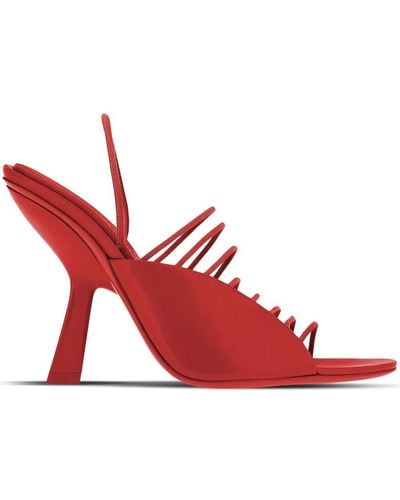 Ferragamo Mignn Leather Heel Sandals - Red
