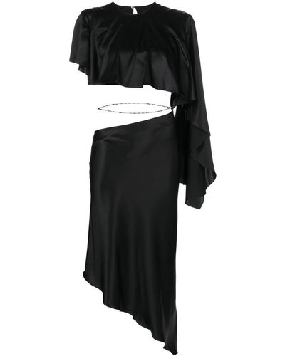 Matériel Asymmetric Silk Dress - Black
