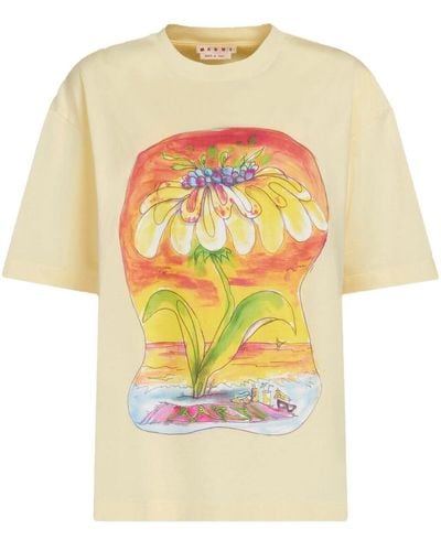 Marni Daydreaming Cotton T-shirt - Yellow