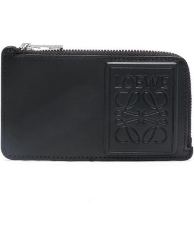 Loewe Debossed-anagram Leather Wallet - Black