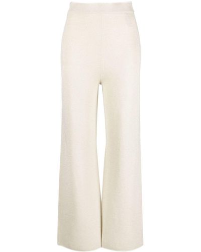 JOSEPH Double Face Broek Met Wijde Pijpen - Naturel