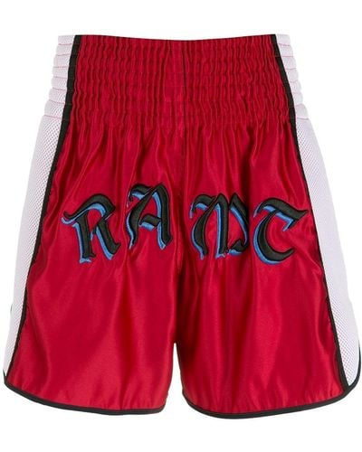 Amir Slama Embroidery Luta Shorts - Red