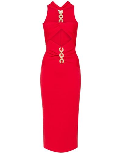 Cult Gaia Cristos Chain-embellished Midi Dress - Red