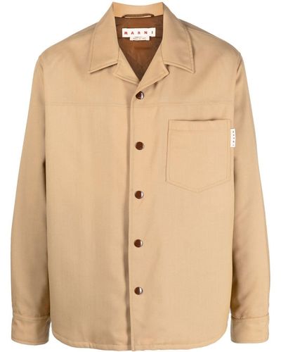 Marni Virgin Wool Shirt Jacket - Natural