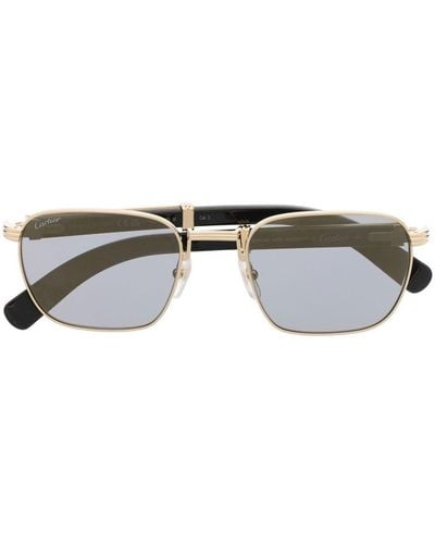 Cartier Square-frame Tinted Sunglasses - Metallic