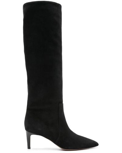 Paris Texas Stiletto 105mm Suede Boots - Black