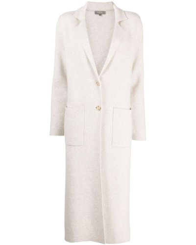 N.Peal Cashmere Notched-lapels Button-down Coat - White