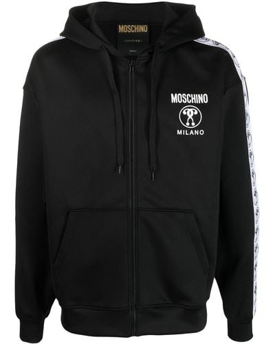 Moschino Long-sleeve Logo-print Hoodie - Black