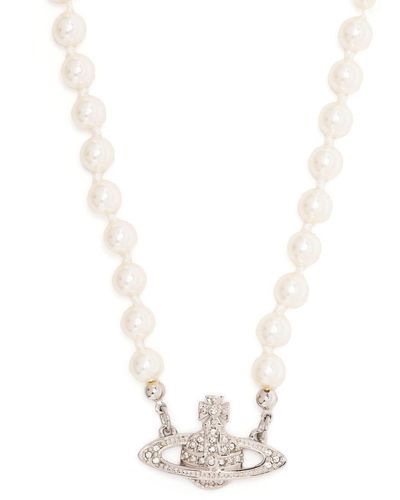 Vivienne Westwood Orb-pendant Pearl Necklace - White