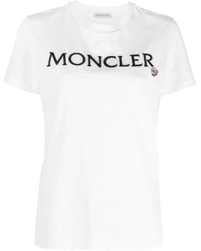 Moncler Embroidered-logo Cotton T-shirt - White