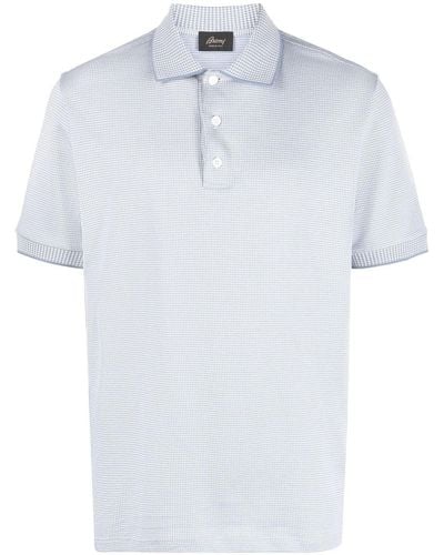 Brioni Gingham-pattern Polo Shirt - White