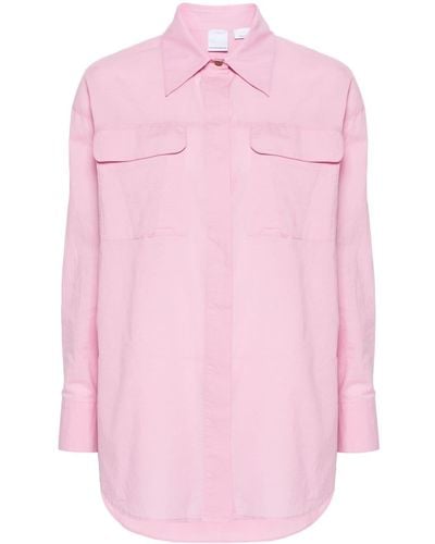 Pinko Katoenen Overhemd Met Puntige Kraag - Roze