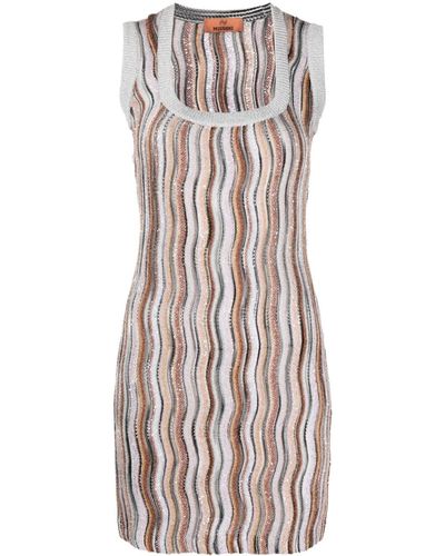 Missoni Stripe-print Metallic-threading Minidress - White