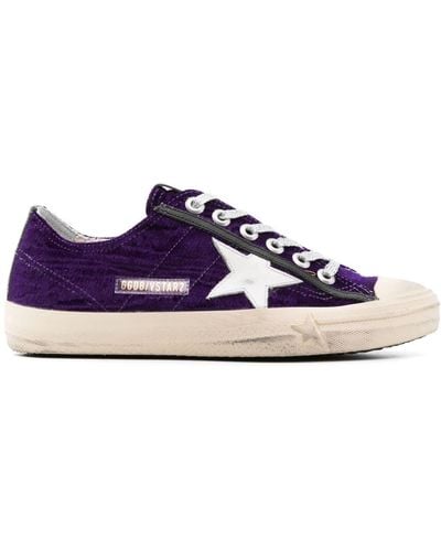 Golden Goose V-star Velvet Sneakers - Purple