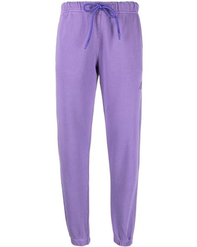 Autry Drawstring-waist Cotton Track Pants - Purple