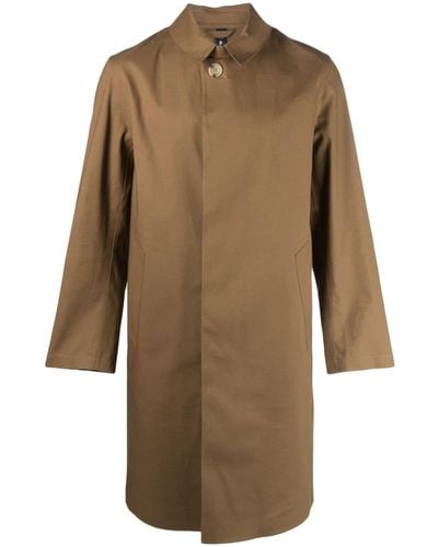 Mackintosh Dunkled Button-up Cotton Coat - Natural