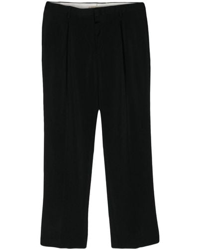 Briglia 1949 Textured Pleated Tapered Trousers - Black