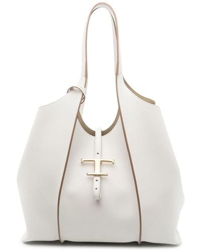 Tod's Shopping Leather Tote Bag - White