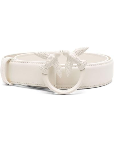 Pinko Love Berry Leather Belt - Natural