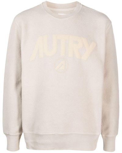 Autry Logo-patch Crew-neck Sweater - Natural
