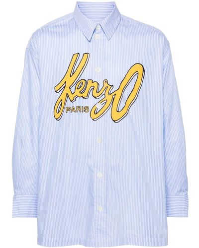 KENZO Archive Logo Striped Shirt - Blue