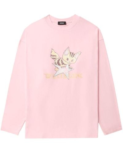 we11done Sweatshirt mit grafischem Print - Pink