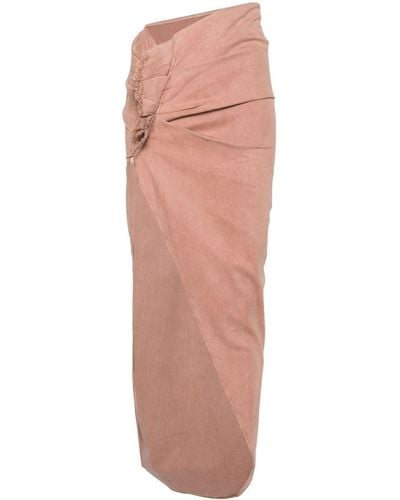 Rick Owens Edfu Asymmetric Denim Skirt - Pink