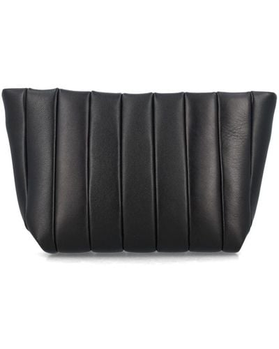 Maeden Boulevard Leather Clutch Bag - Black