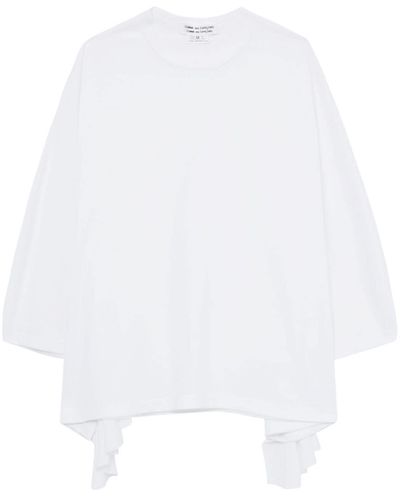 Comme des Garçons Draped-detail Crew-neck Blouse - White