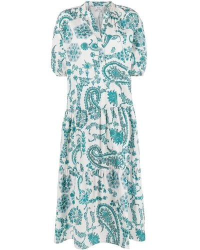 Woolrich Printed Cotton Poplin Dress - Blue