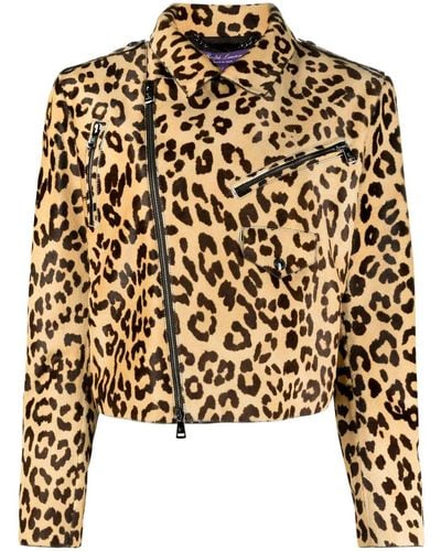 Ralph Lauren Collection Chaqueta Bevelyn con estampado de leopardo - Negro