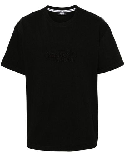 Missoni Logo-embroidered Cotton T-shirt - Black