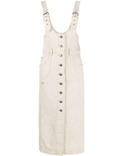 Isabel Marant Filipine Button-fastening Midi Dress - White
